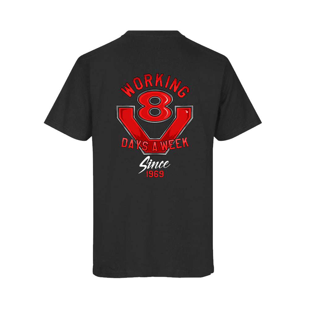 Working 8 Days-T-Shirt (Black)